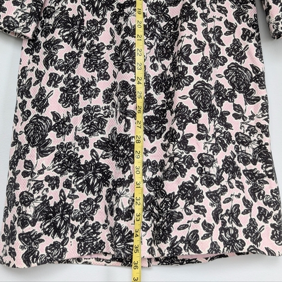 Ann Taylor Loft Spring Duster ¾ Sleeve Silk Linen Blend Floral Blush Charcoal Wh - Picture 9 of 9